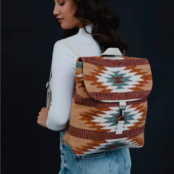 Rust Aztec Western Pattern Backpack - Picture 4 of 4